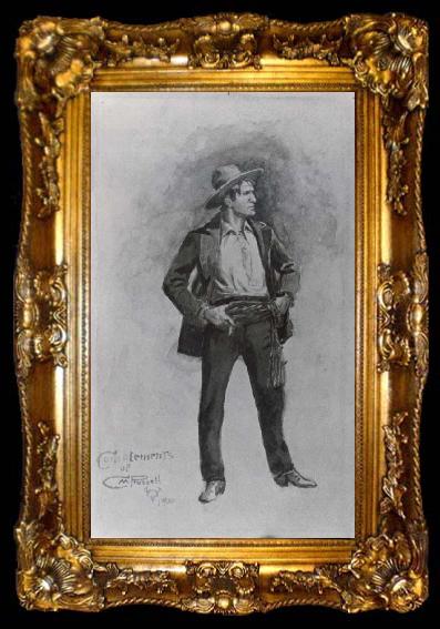 framed  Charles M Russell Self-Portrait, ta009-2
