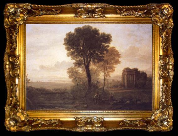 framed  Claude Lorrain Landscape with Jacob,Rachel and Leah at the Well, ta009-2