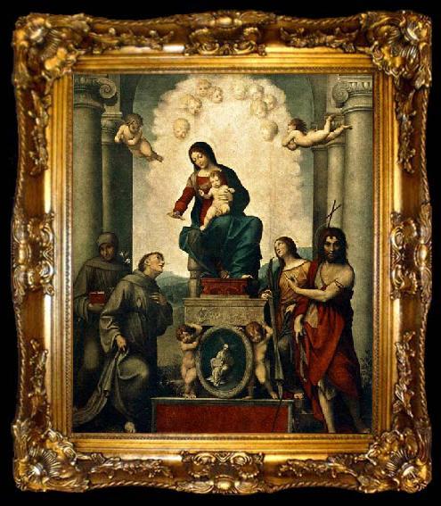 framed  Correggio Madonna with St. Francis, ta009-2