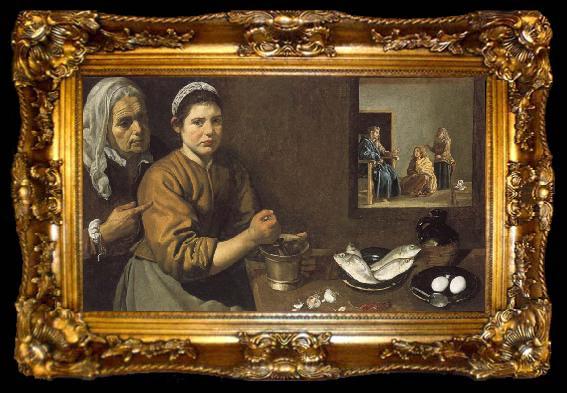 framed  Diego Velazquez Kitchen Scene with Christ in the House of Martha and Hary, ta009-2