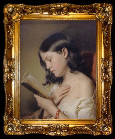 framed  EYBL, Franz Girl Reading, ta009-2