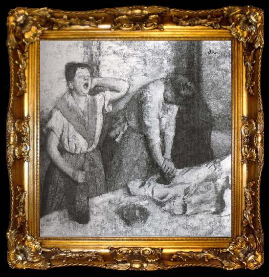 framed  Edgar Degas Two wasvrouwen, ta009-2
