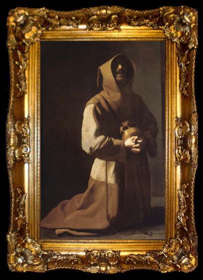 framed  Francisco de Zurbaran St. Franciscus in meditation, ta009-2