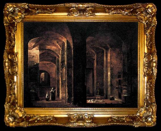 framed  Francois-Marius Granet Crypt of San Martino ai Monti, Rome, ta009-2