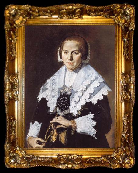 framed  Frans Hals Portrait of a Woman with a Fan, ta009-2