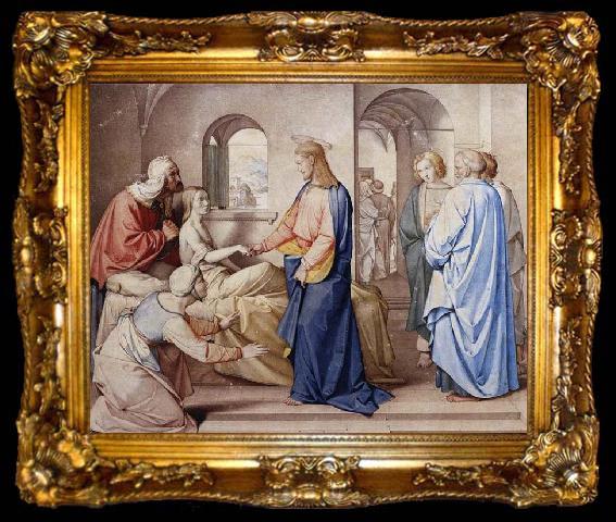 framed  Friedrich overbeck Christ Resurrects the Daughter of Jairu, ta009-2