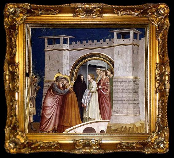 framed  GIOTTO di Bondone Meeting at the Golden Gate, ta009-2