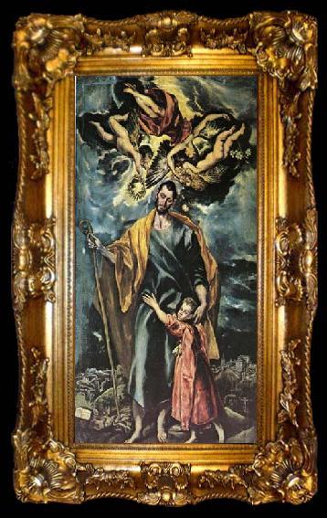 framed  GRECO, El St Joseph and the Christ Child, ta009-2