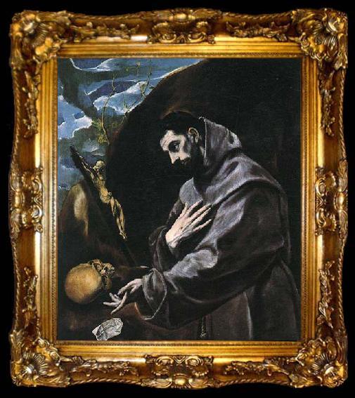 framed  GRECO, El St Francis Praying, ta009-2