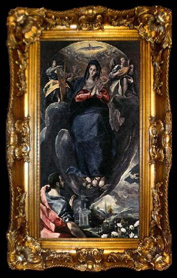 framed  GRECO, El The Virgin of the Immaculate Conception and St John, ta009-2