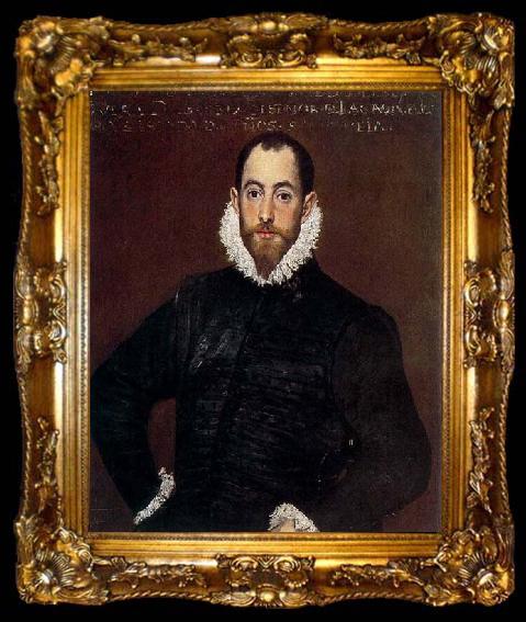 framed  GRECO, El Portrait of a Gentleman from the Casa de Leiva, ta009-2