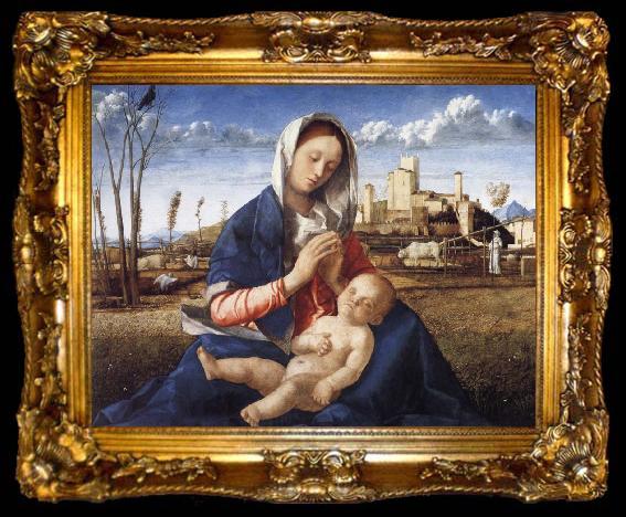 framed  Gentile Bellini The Madonna of the Meadow, ta009-2