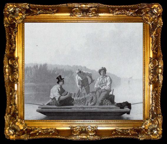 framed  George Caleb Bingham Bootsleute auf dem Missouri, ta009-2