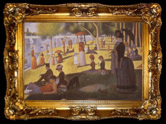 framed  Georges Seurat Sunday Afternoon on La Grande Jatte, ta009-2