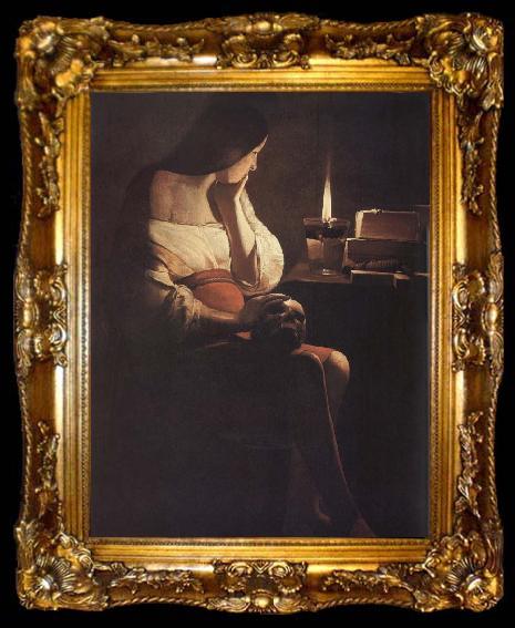 framed  Georges de La Tour Magdalene of the Night Light, ta009-2