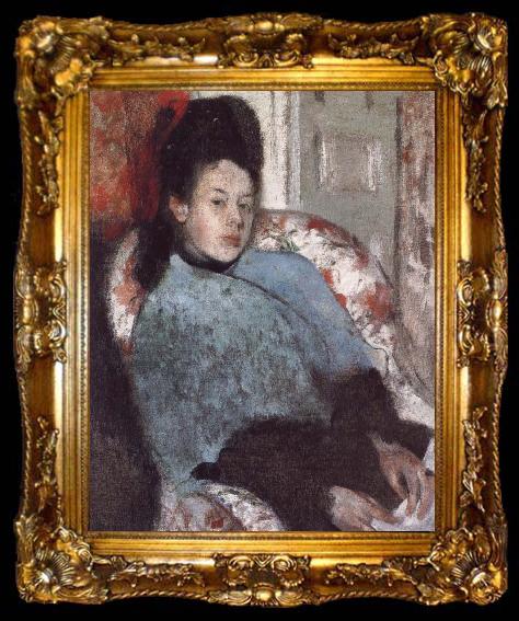 framed  Germain Hilaire Edgard Degas Portrait of Elena Carafa, ta009-2