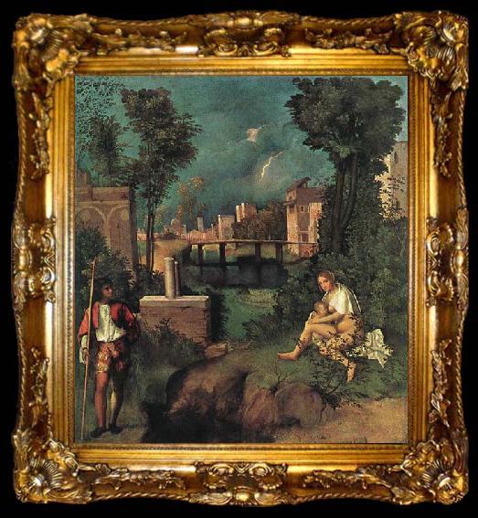 framed  Giorgione Tempest, ta009-2