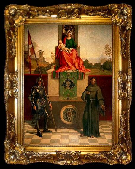 framed  Giorgione Madonna and Child Enthroned between St Francis and St Liberalis, ta009-2