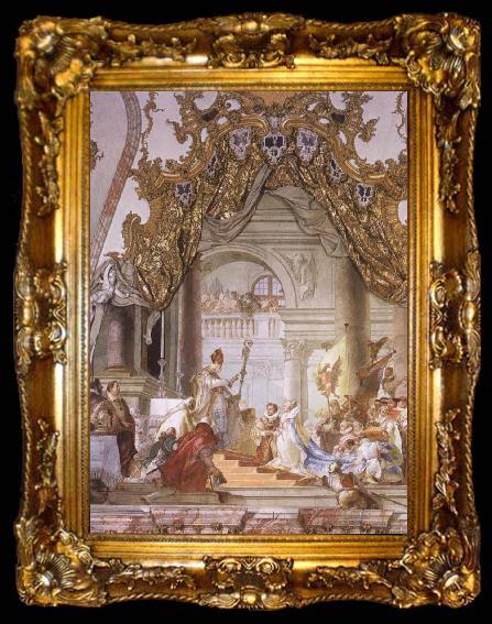 framed  Giovanni Battista Tiepolo The Marriage of the emperor Frederick Barbarosa and Beatrice of Burgundy, ta009-2