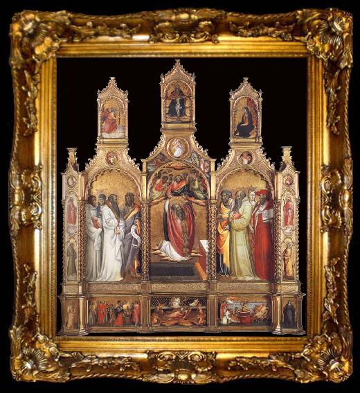 framed  Giovanni dal ponte Polyptych of the Ascension of Saint John the Evangelist, ta009-2