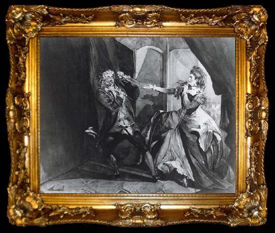 framed  Henry Fuseli David Garrick and Hannah Pritchard as Macbeth and Lady Macbeth after the Murder of Duncan, ta009-2