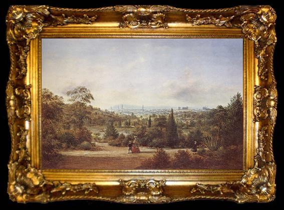 framed  Henry Gritten Melbourne from the Botanical Gardens, ta009-2