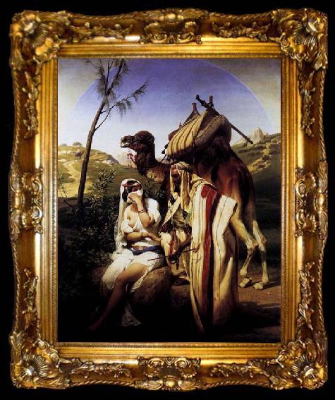 framed  Horace Vernet Jehuda and Tamar, ta009-2