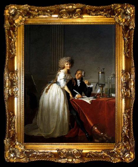 framed  Jacques-Louis  David Portrait of Antoine-Laurent and Marie-Anne Lavoisier, ta009-2