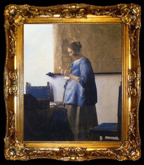 framed  JanVermeer Woman Reading a Letter, ta009-2