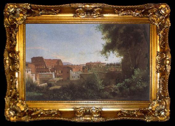 framed  Jean Baptiste Camille  Corot The Colosseum View frome the Farnese Gardens, ta009-2