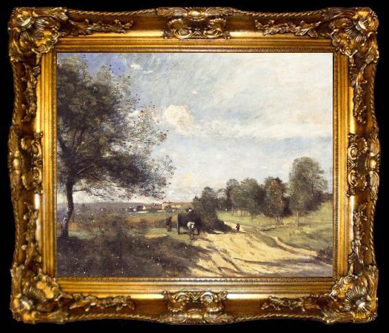 framed  Jean Baptiste Camille  Corot THe Wagon, ta009-2