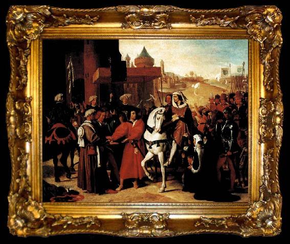 framed  Jean-Auguste Dominique Ingres The Entry of the Future Charles V into Paris in 1358, ta009-2