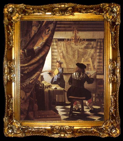 framed  Johannes Vermeer The Schilderconst, ta009-2