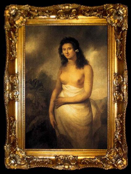 framed  John Webber Portrait of Poedua, ta009-2