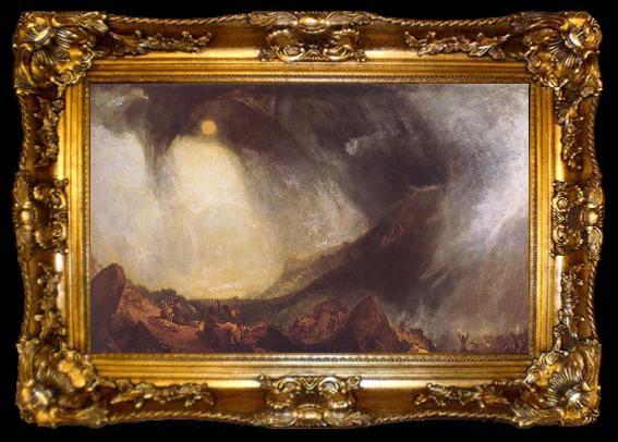 framed  Joseph Mallord William Turner Snow Storm,Hannibal and his Amy Crossing the Alps, ta009-2