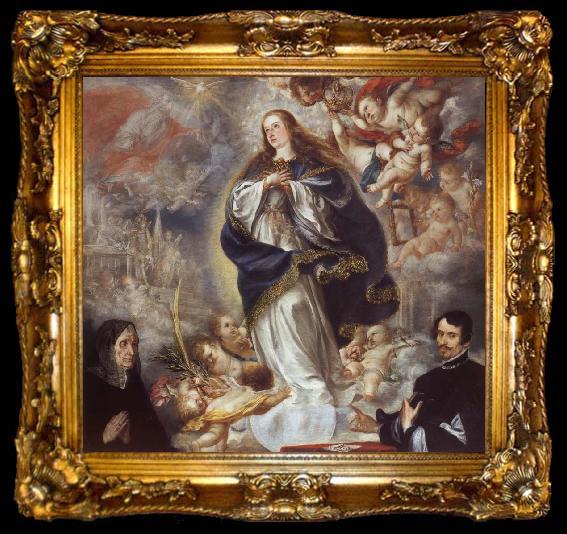 framed  Juan de Valdes Leal The Immaculate Conception of the Virgin,with Two Donors, ta009-2