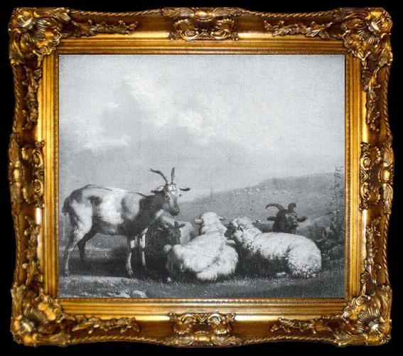 framed  Karel Dujardin Sheep and goats, ta009-2