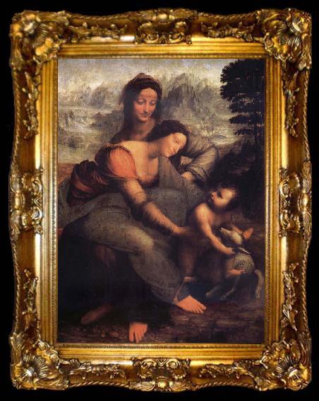 framed  LEONARDO da Vinci The Virgin and the Nino with Holy Ana, ta009-2