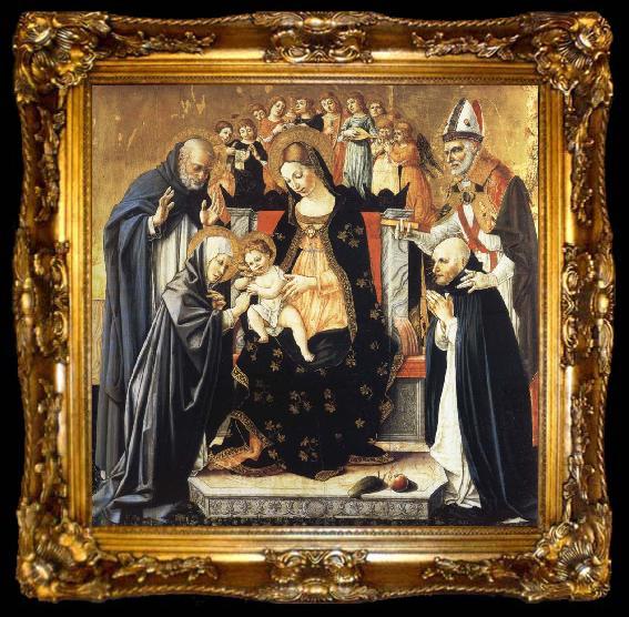 framed  Lorenzo di Alessandro da Sanseverino The Mystic Marriage of Saint Catherine of Siena, ta009-2