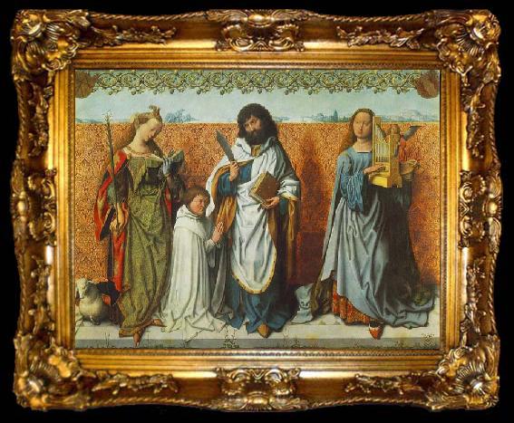 framed  MASTER of the St. Bartholomew Altar St Agnes, St Bartholomew and St Cecilia, ta009-2