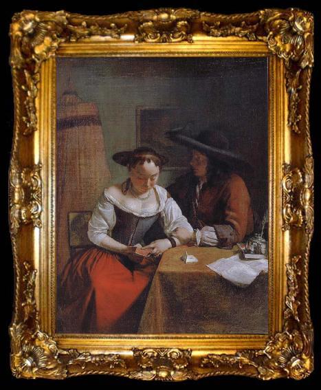 framed  OCHTERVELT, Jacob The Declaration of Love to the Woman Reading, ta009-2