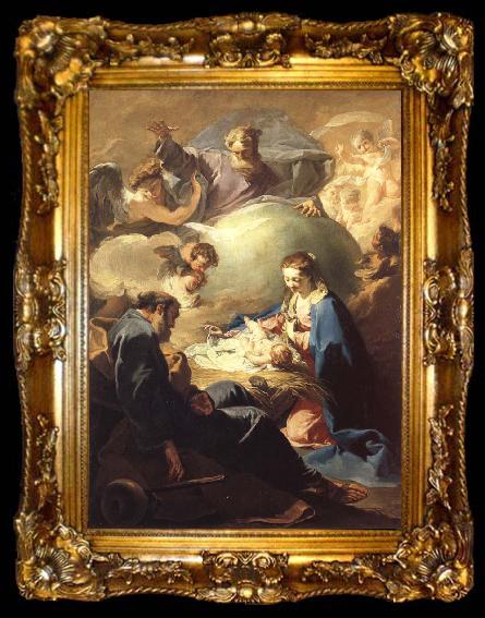 framed  PELLEGRINI, Giovanni Antonio The Nativity with God the Father and the Holy Ghost, ta009-2