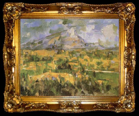 framed  Paul Cezanne Mont Sainte-Victoire considering of Lesson Lauves, ta009-2