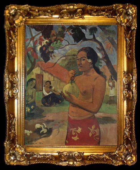framed  Paul Gauguin Woman Holdinga Fruit, ta009-2