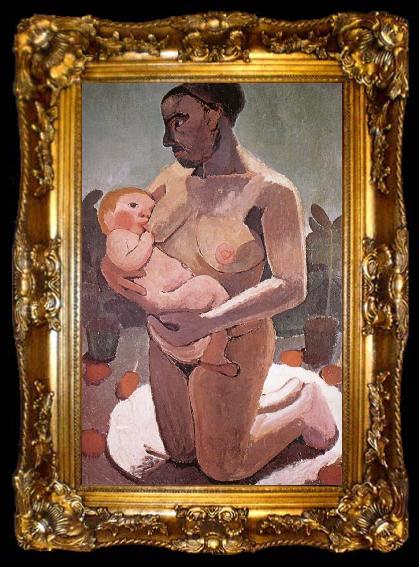 framed  Paula Modersohn-Becker Mother knelt and son, ta009-2