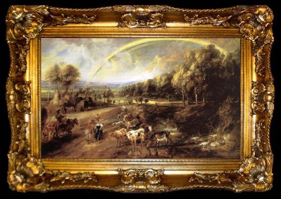 framed  Peter Paul Rubens Landscape with Rainbow, ta009-2