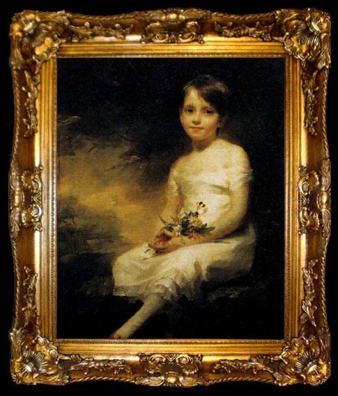 framed  RAEBURN, Sir Henry Young Girl Holding Flowers, ta009-2