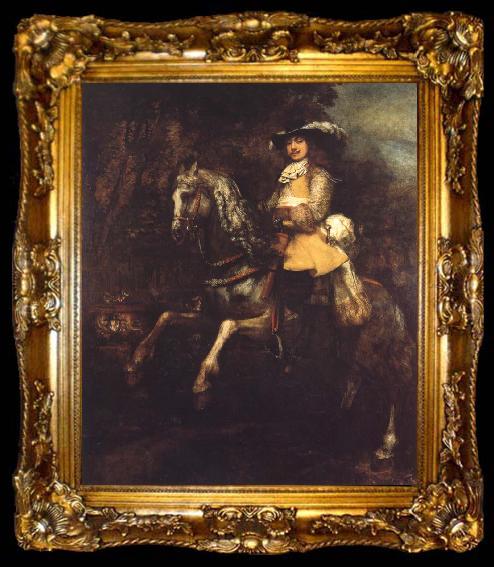 framed  REMBRANDT Harmenszoon van Rijn Portrait of Frederick Rihel on Horseback, ta009-2