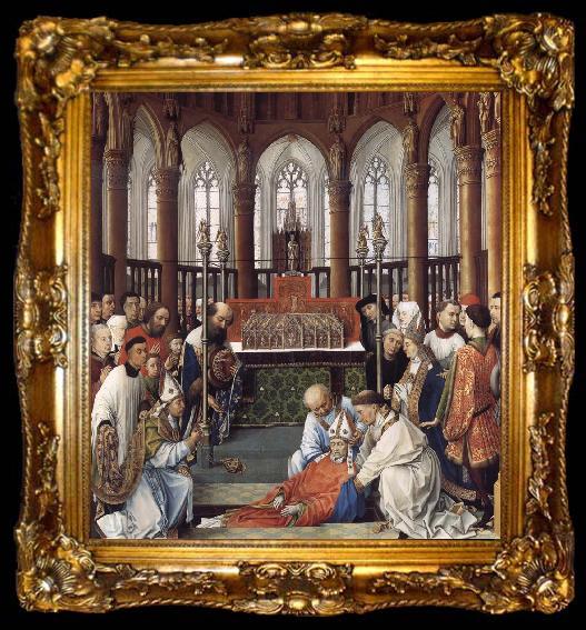 framed  Rogier van der Weyden The Exhumation of Saint Hubert, ta009-2