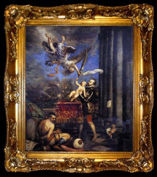 framed  TIZIANO Vecellio Philip II Offering Don Fernando to Victory, ta009-2